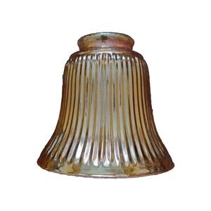 Vintage Depression Glass Lamp Shade Ribbed Amber Marigold, Replacement - 1 Piece